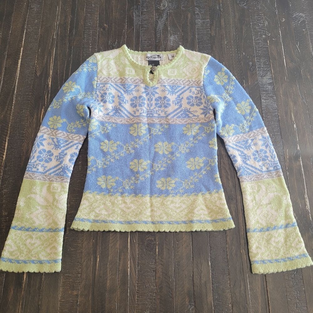 Vintage Obermeyer Sweater Wool Blend Ski Juniors Medium